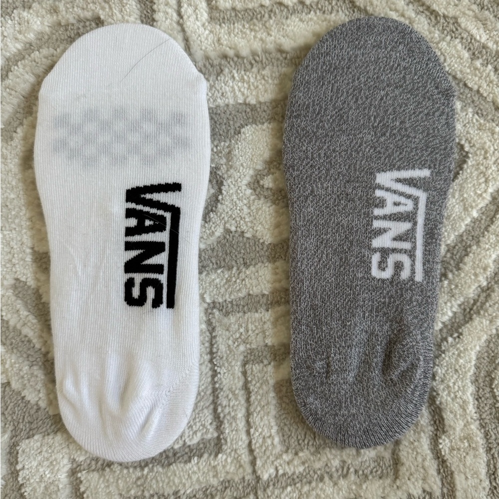 Two Pairs Brand New Vans Women’s Low Rise Socks Grey White